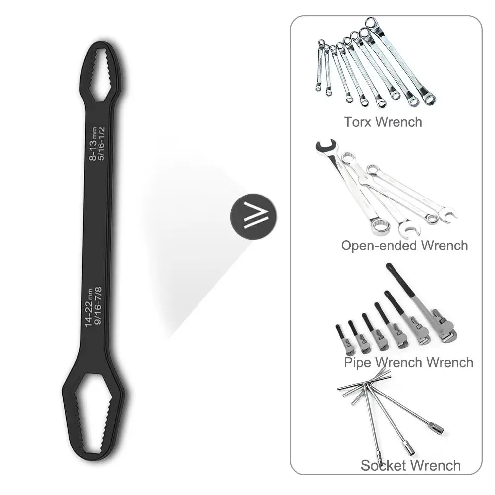 8-22mm 3-17mm Double End Universal Wrench Multifunctional , Self-Tightening Wrench Repair Tools Double Ended Wrench wrench set Peaceful Pleasures Health and Wellness