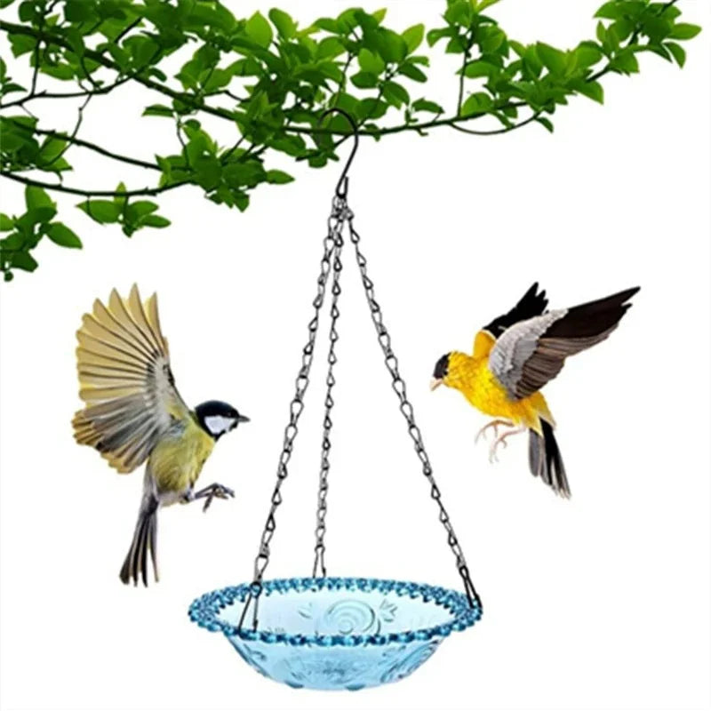 Hanging Bird Bath & Feeder Tray – Garden Wildlife Water Bowl