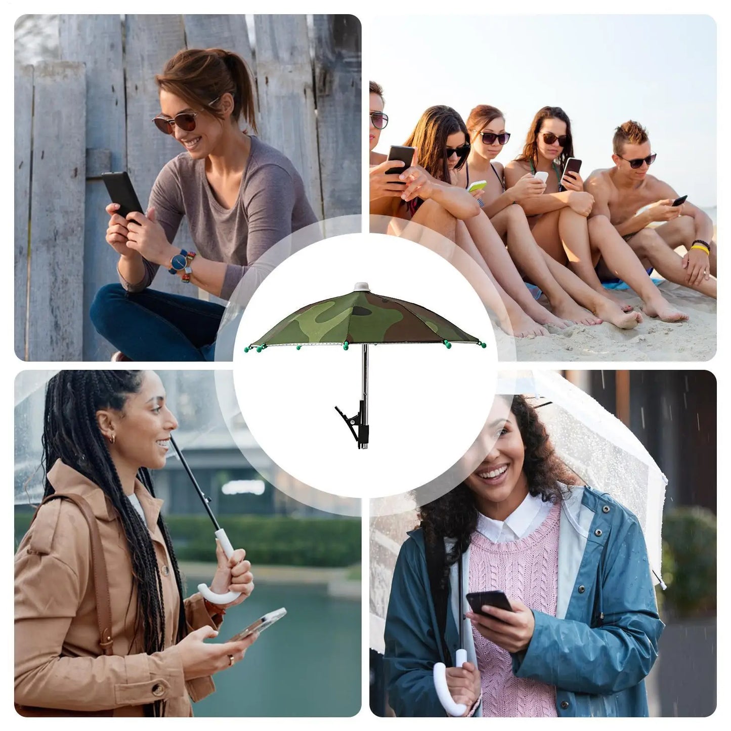 Cell Phone Umbrella Holder with Clip for Sun Shade Cell Phone Umbrella Sun Protection Phone Clip Blocking Cellphone Accessories Peaceful Pleasures Health and Wellness
