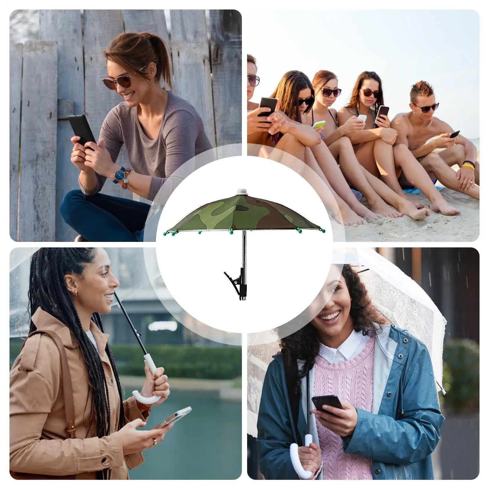 Cell Phone Umbrella Holder with Clip for Sun Shade Cell Phone Umbrella Sun Protection Phone Clip Blocking Cellphone Accessories Peaceful Pleasures Health and Wellness