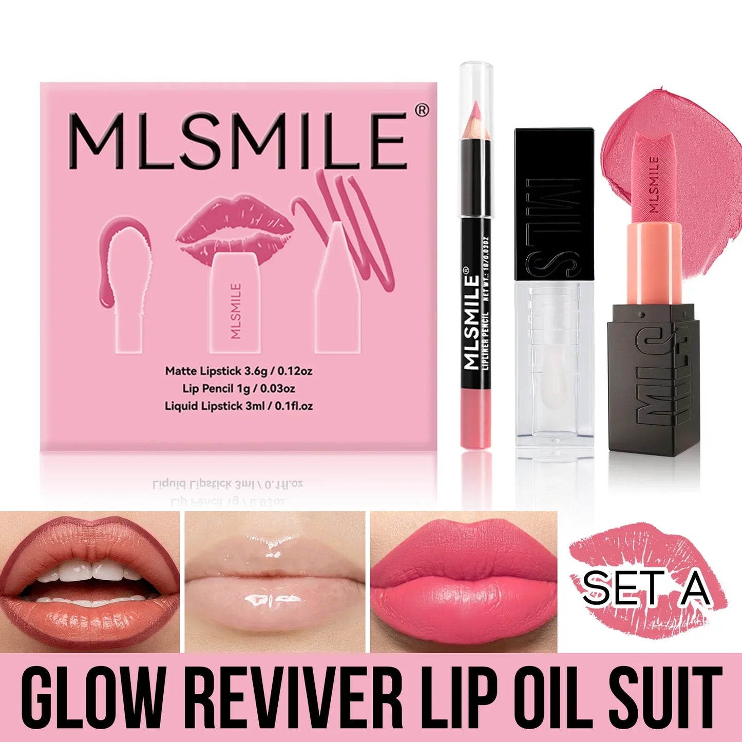 MLSMILE Matte Lipstick Set – Velvet Lip Glaze & Liner Kit