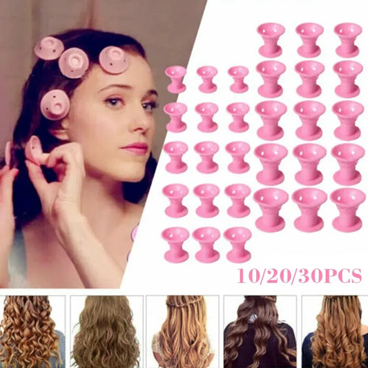 20/set Soft Rubber Hair Care Rollers Silicone Hair Curler No Heat No Clip Hair Curling Styling DIY Tool for Curler Peaceful Pleasures Health and Wellness
