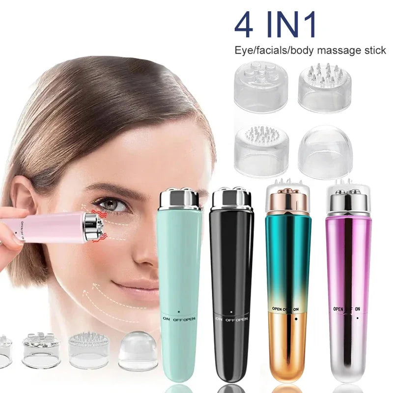4 in 1 Electric Eye Massager Micro Vibration Facial Beauty Instrument for Relax Eye Dark Circles Eye Bags Puffiness Eye Massage Peaceful Pleasures Health and Wellness