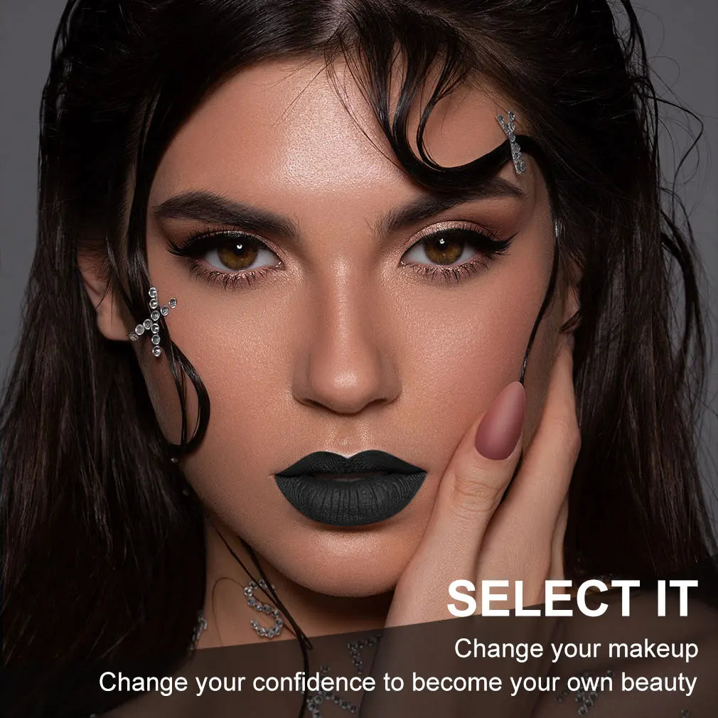 Matte Black Lipstick – Waterproof Long-Lasting Gothic Cosplay