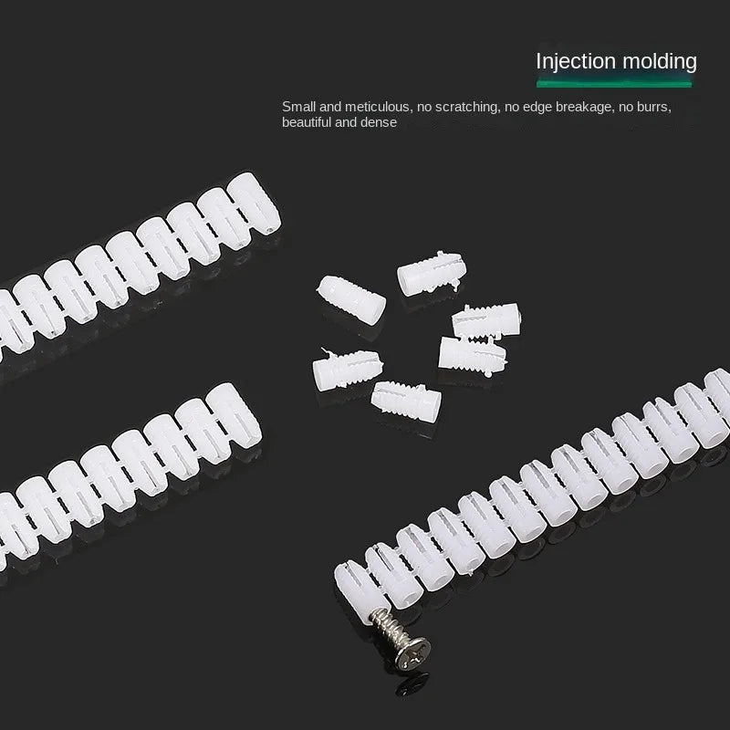 100-Pack M4 M6 Nylon Wall Plugs & Flat Head Self-Tapping Screws