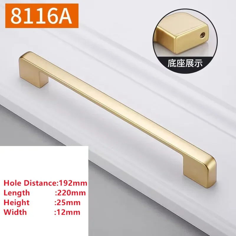 Pearl Gold Aluminum Cabinet Drawer Handle & Furniture Knob