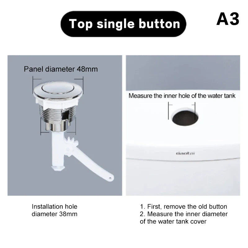 Push Button Toilet Flush Kit – Front, Side & Top Mount Handle