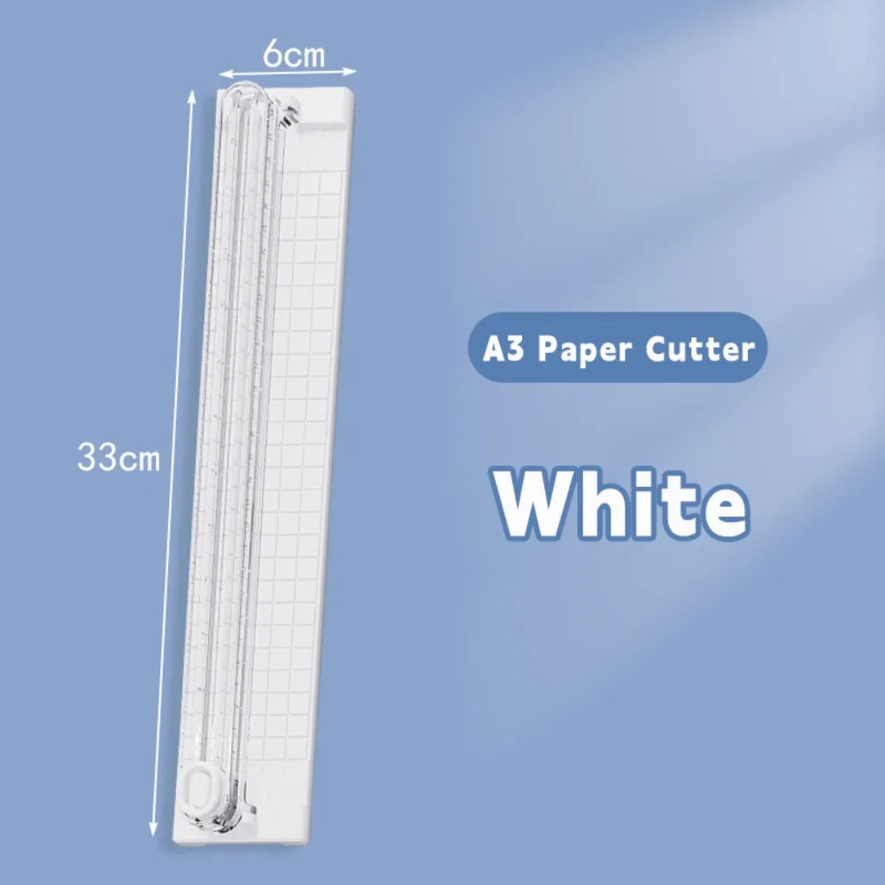 New Paper Cutter Paper Knife Paper Cutting Machine Office Cutter Paper Cutting Photo Bidirectional Paper Cutting Tool Practical Peaceful Pleasures Health and Wellness WHITE