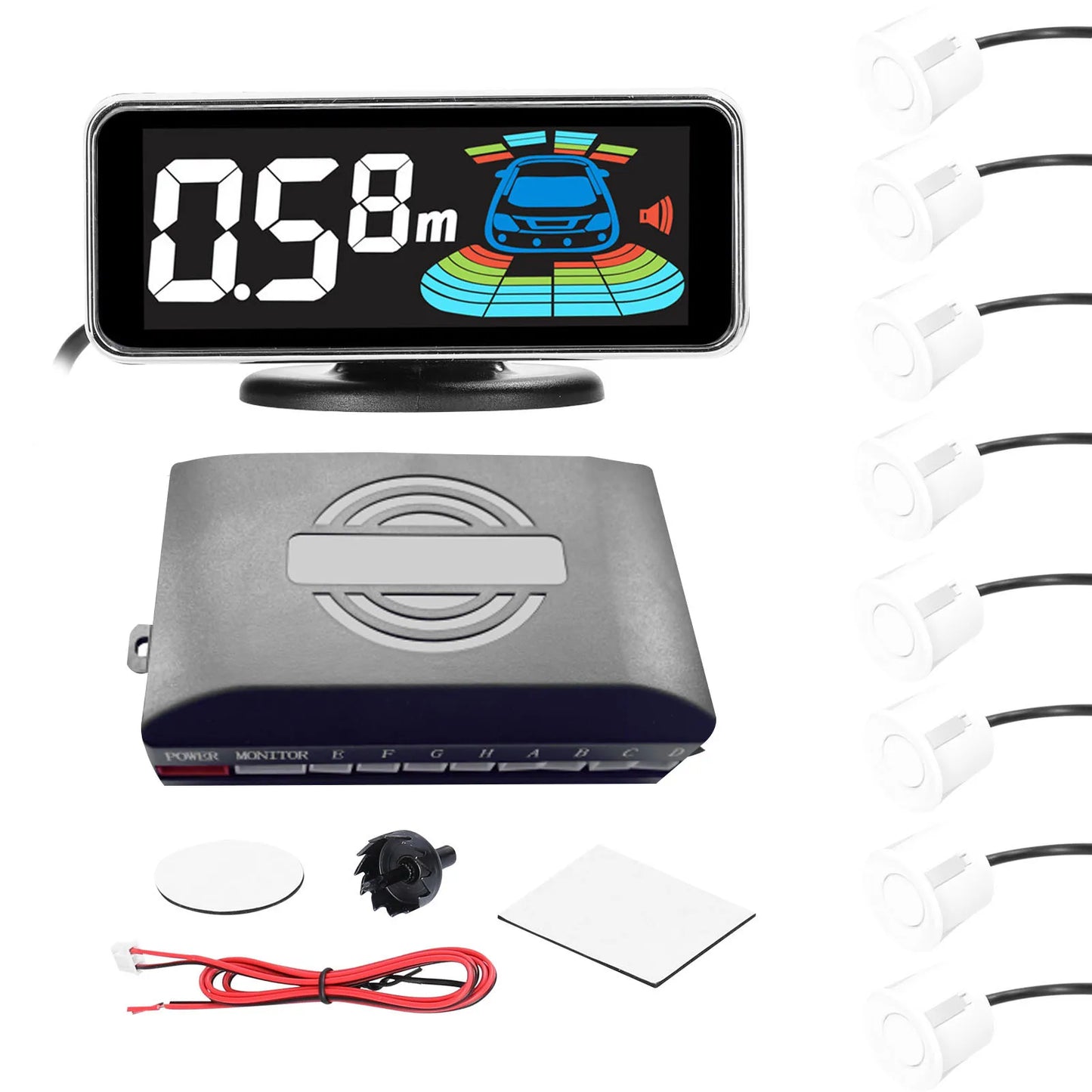 KKMOON 8-Sensor Car Parking Radar System with LCD Display