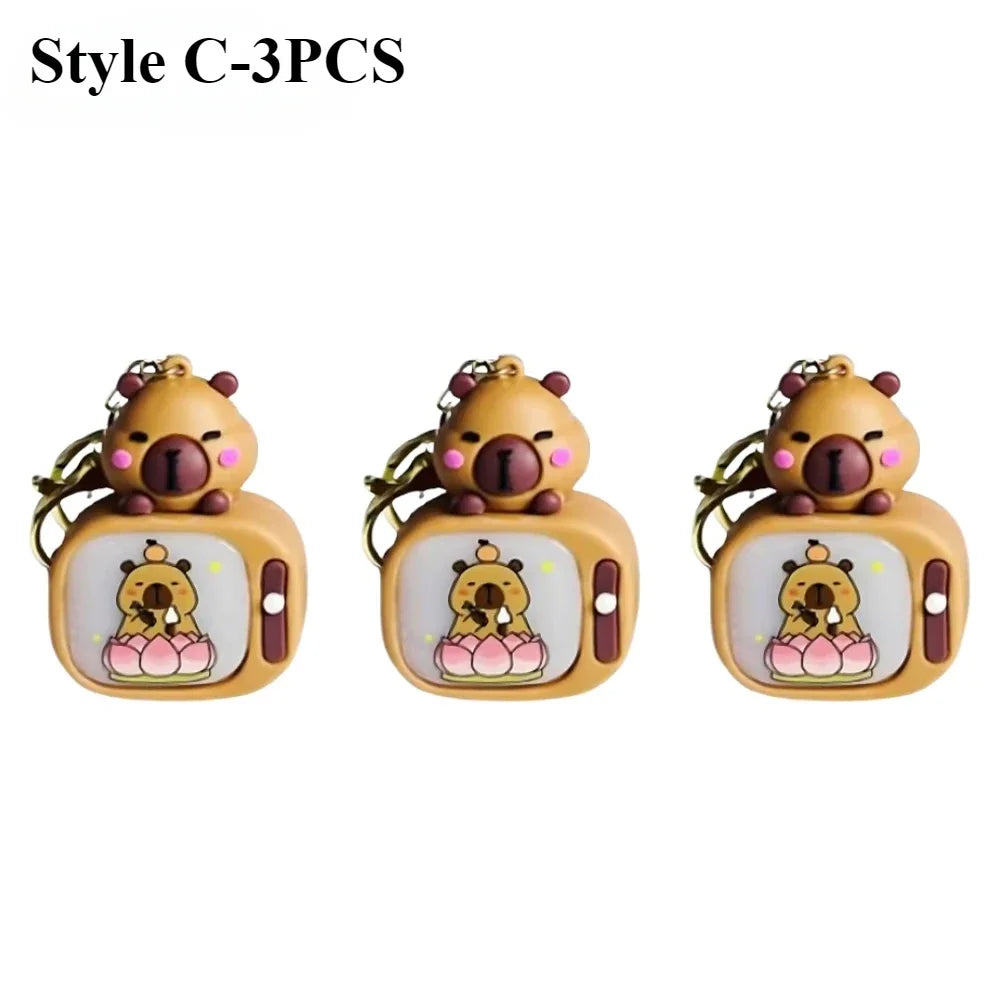 Light-Up Capybara Keychain | Silicone Glow Bag Charm Gift