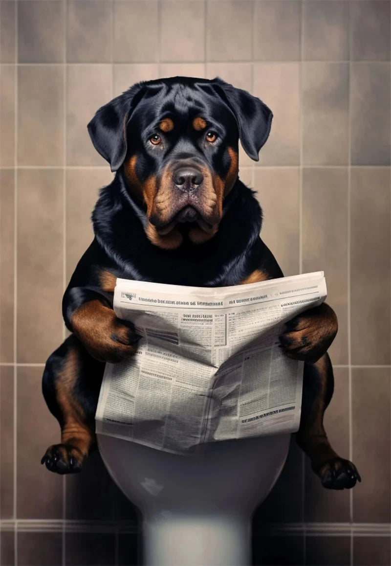Funny Animal Canvas Poster | Bear Leopard Dog Wall Art Print