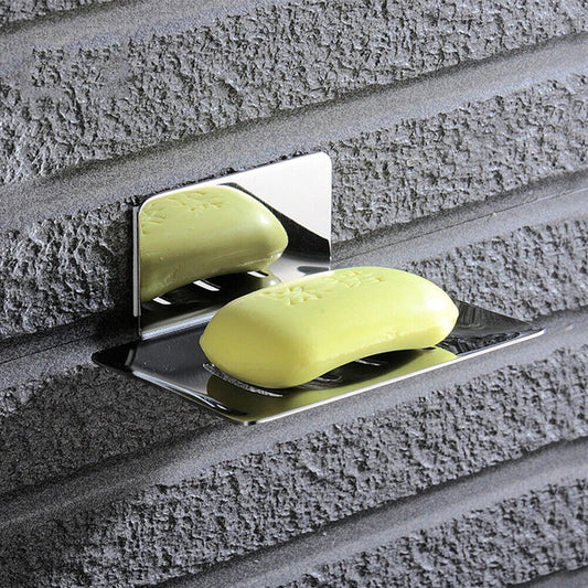 Wall Mount Stainless Steel Soap Dish Holder | Adhesive Bathroom Tray Soap Dish Holder Oasis Select