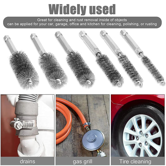 8- Wire Tube Machinery Cleaning Brush Rust Cleaner Washing Polishing Peaceful Pleasures Health and Wellness
