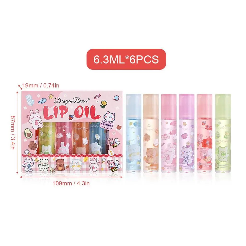 Flower Lip Oil Set 6pcs – Moisturizing Jelly Gloss Kit