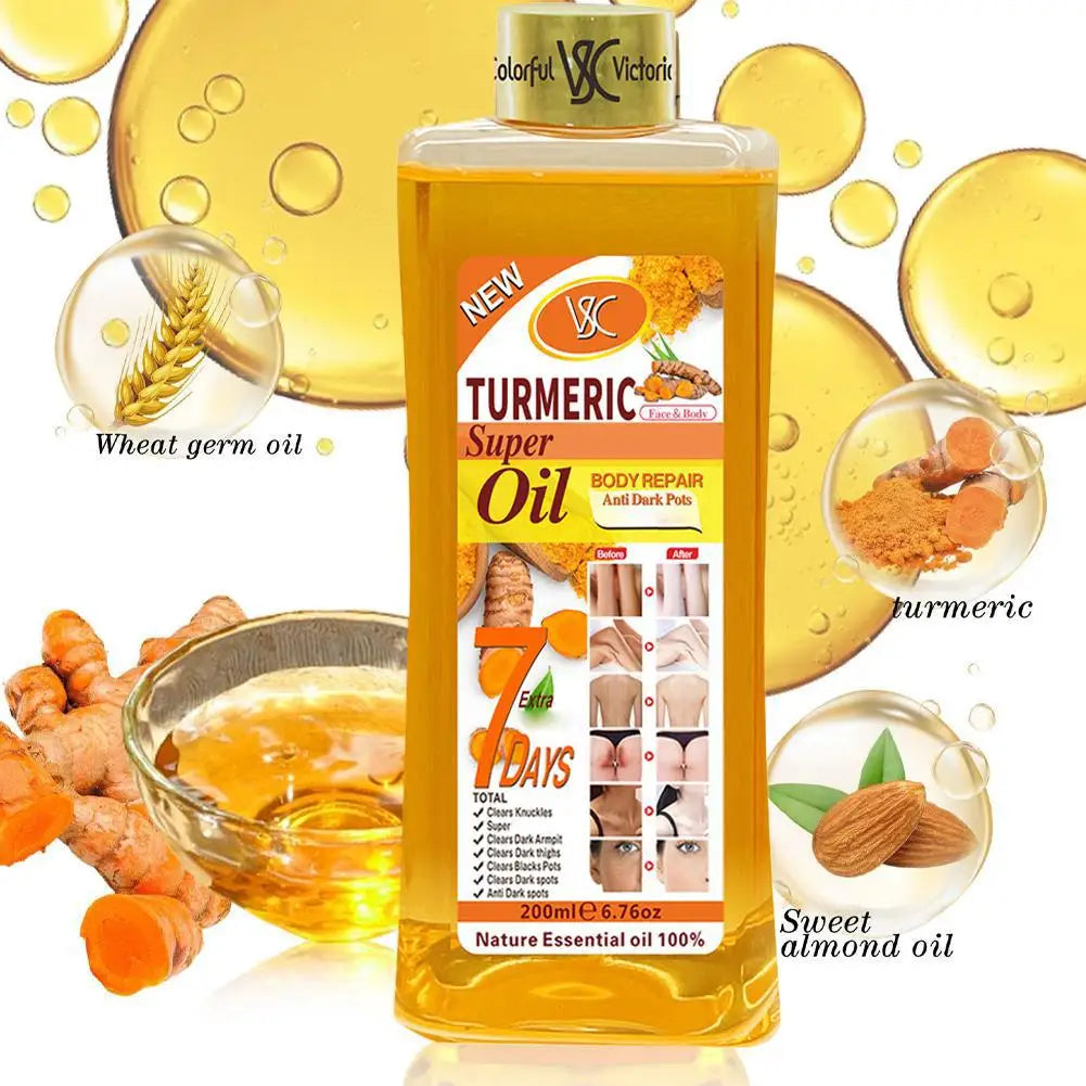 200ml Turmeric Essential Oil For Face & Body Moisturizing Hydrating Natural Rose Essential Oil Face Care Skin Care Peaceful Pleasures Health and Wellness