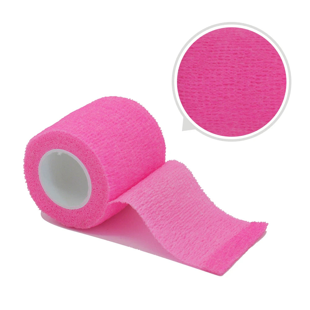2.5/5/10cm*4.8m Gauze Bandage Self-adhesive Breathable Elastic Bandages for Sports Fixing Finger Wrist Leg Sports Protector Peaceful Pleasures Health and Wellness pink 7.5cmX4.8m