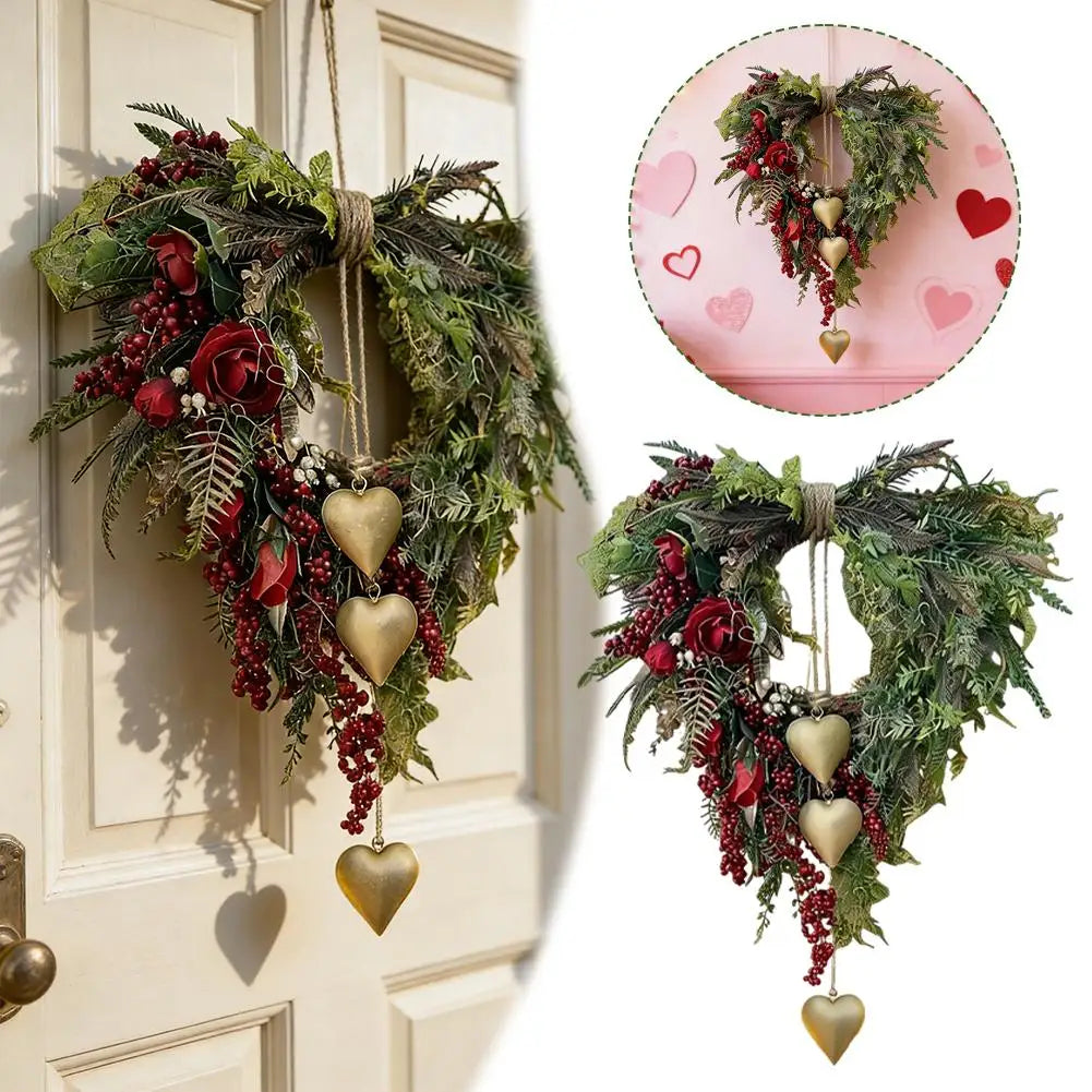 Home Garland Decoration Valentine's Day Pendant Dress Up Scene Layout Rattan Ornament Surrounding Wall Door Love Hanging Garland Peaceful Pleasures Health and Wellness
