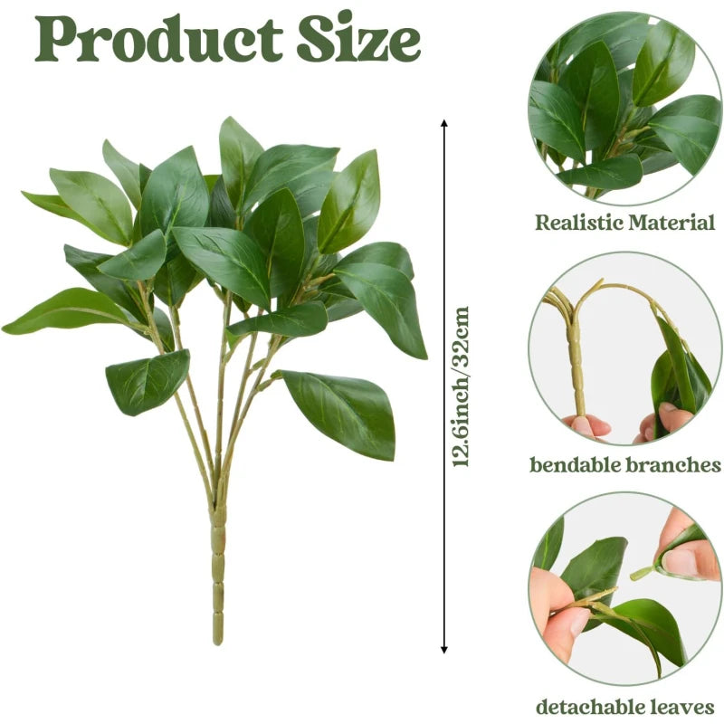 Artificial Leaf Flowers Wedding Home Garden Decor – 2 or 4pc Set Artificial Flower Stems Peaceful Pleasures Health and Wellness Olive 2pcs