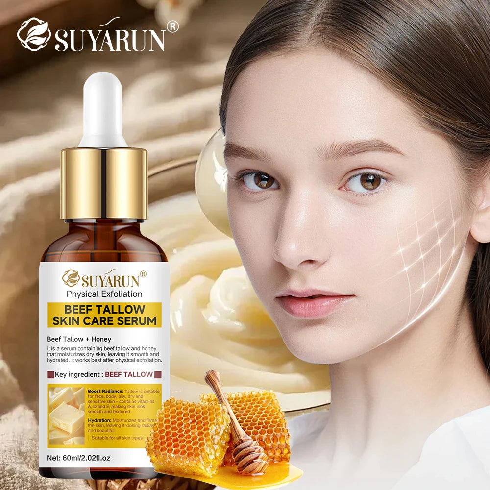 SUYARUN Tallow Exfoliating Serum Gentle Face & Body Scrub for Deep Cleansing Natural Skincare. Peaceful Pleasures Health and Wellness