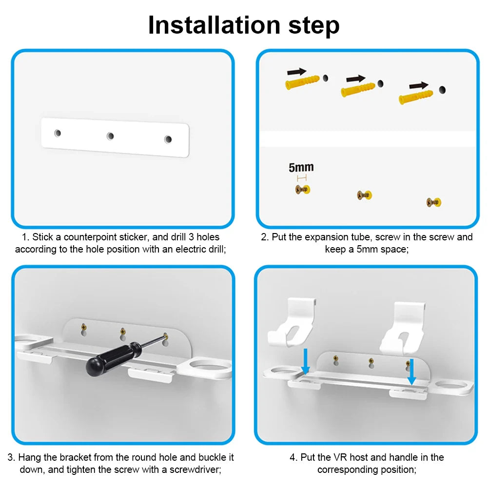 PS5 Portal Wall Mount Bracket & Controller Stand Storage
