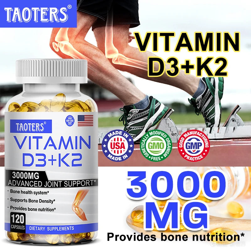 3000 mg Vitamin D3+K2 Health Supplement - Calcium Supplement for Bone Precision and Overall Health Peaceful Pleasures Health and Wellness