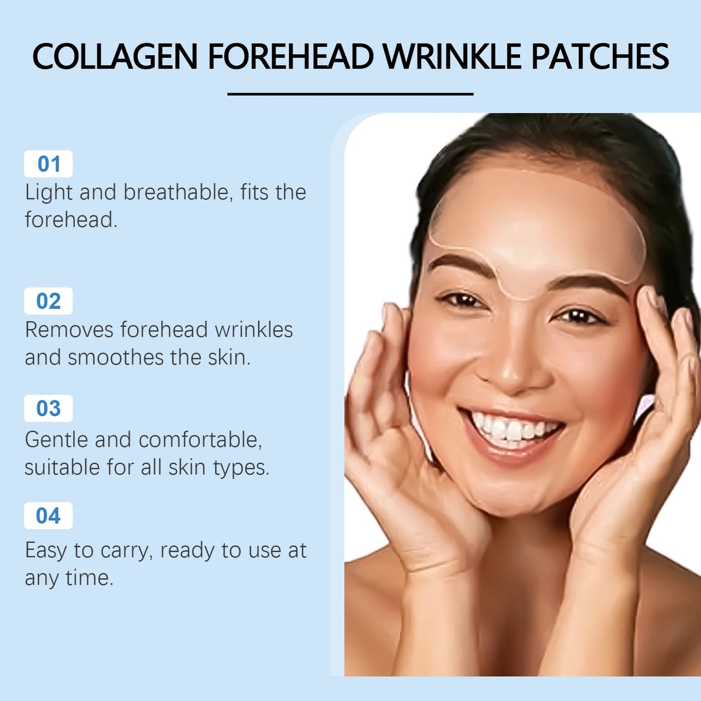 Anti Wrinkle Forehead Patch Frown Lines Remover Deeply Nourishing Firming Lifting Skin Anti-Aging Collagen Forehead Care Sticker Peaceful Pleasures Health and Wellness