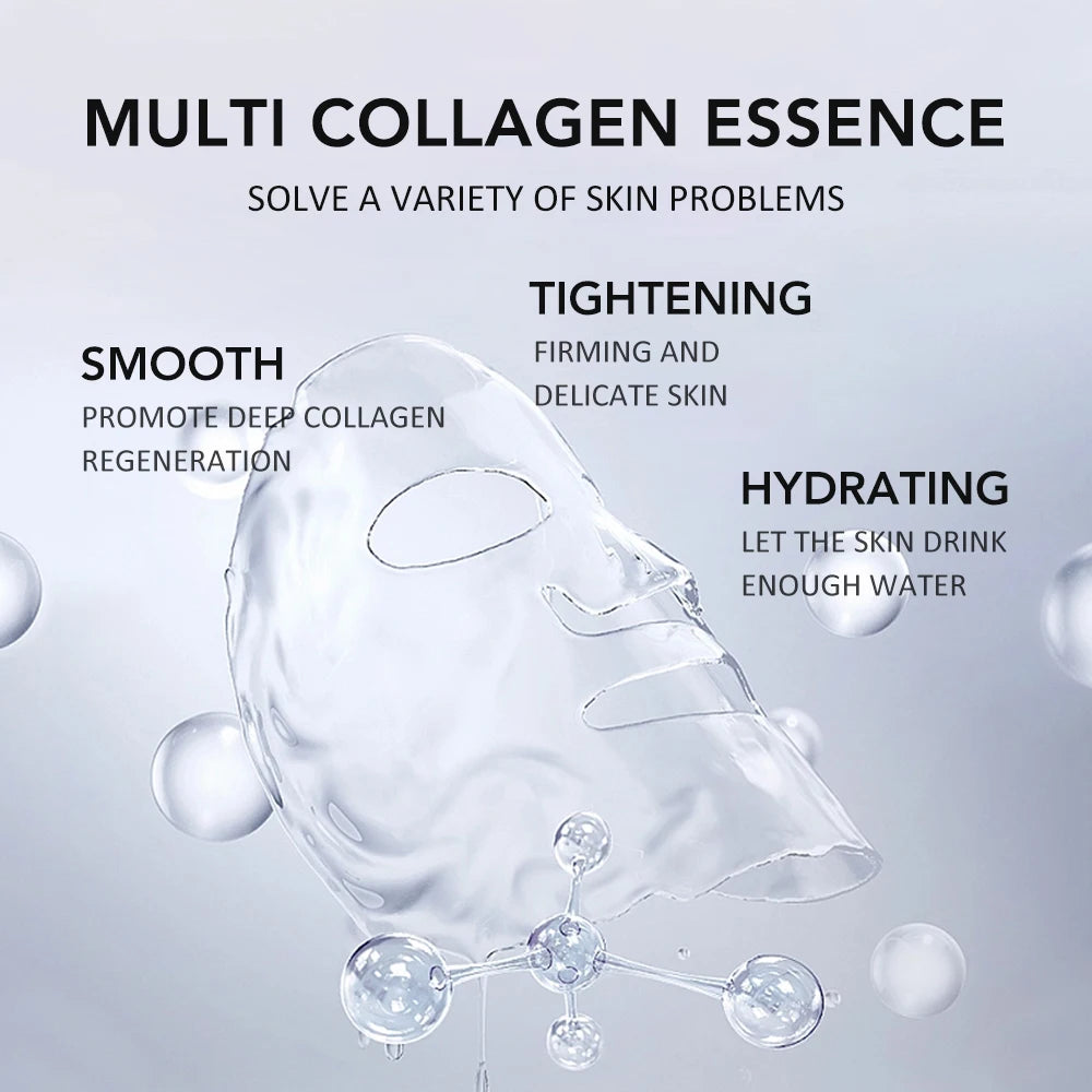 24/12Pcs Collagen Deep Mask Hydrating Face Mask Anti Wrinkle Lifting Mask Brighten Skin Tone Moisture & Smooth Skin Care Product Peaceful Pleasures Health and Wellness