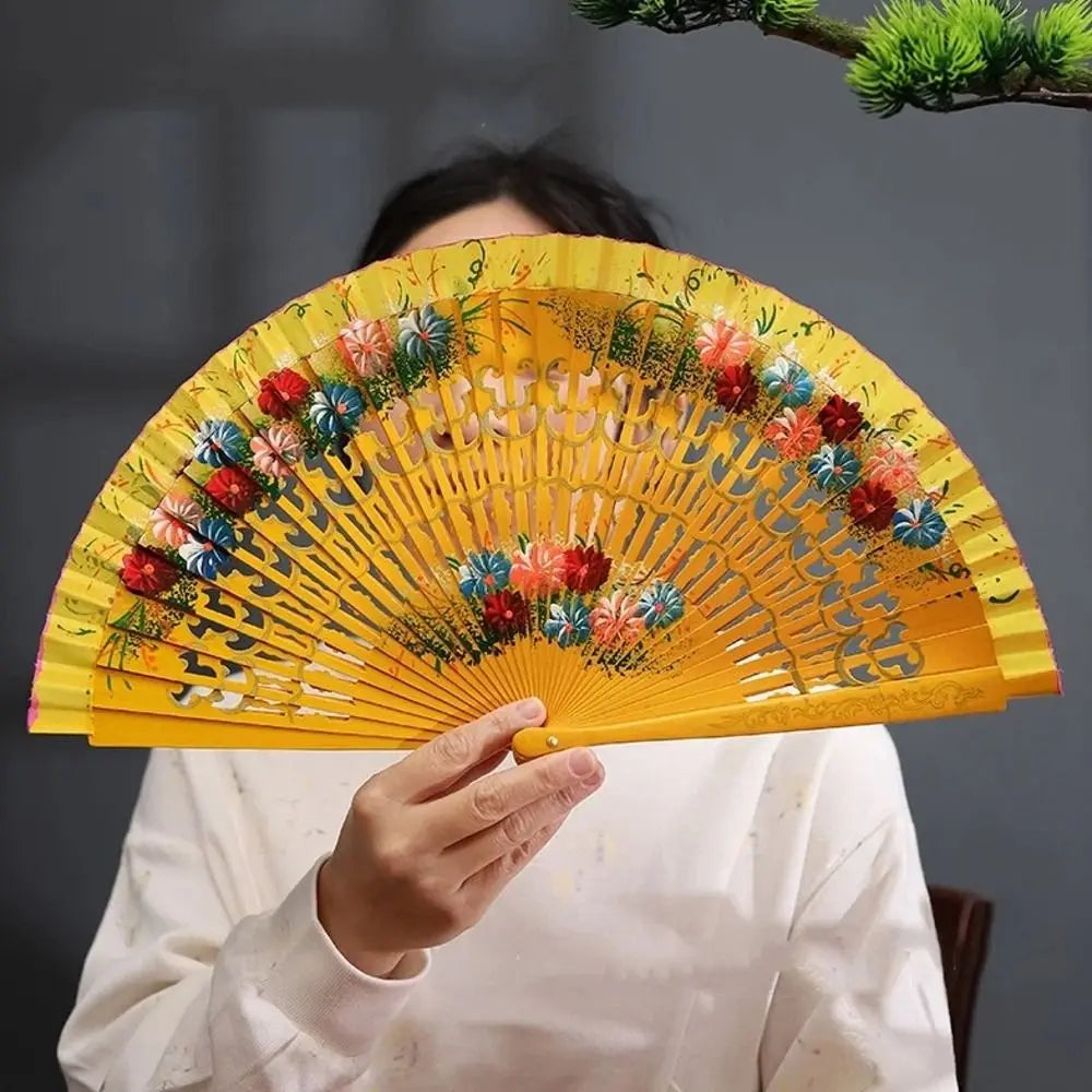 Hand-Painted Chinese Folding Fan | Decorative Antique Style