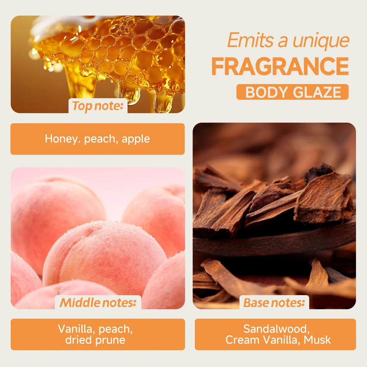 Peach Body Glaze Cream – Moisturize, Protect & Even Skin Tone