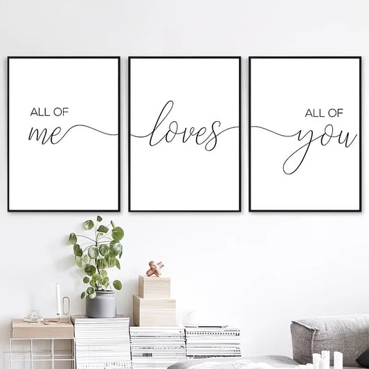 3-Piece "All Of Me Loves All Of You" Christian Canvas Wall Art Canvas Wall Art Peaceful Pleasures Health and Wellness G4642-3pcs 21x30cm Unframed