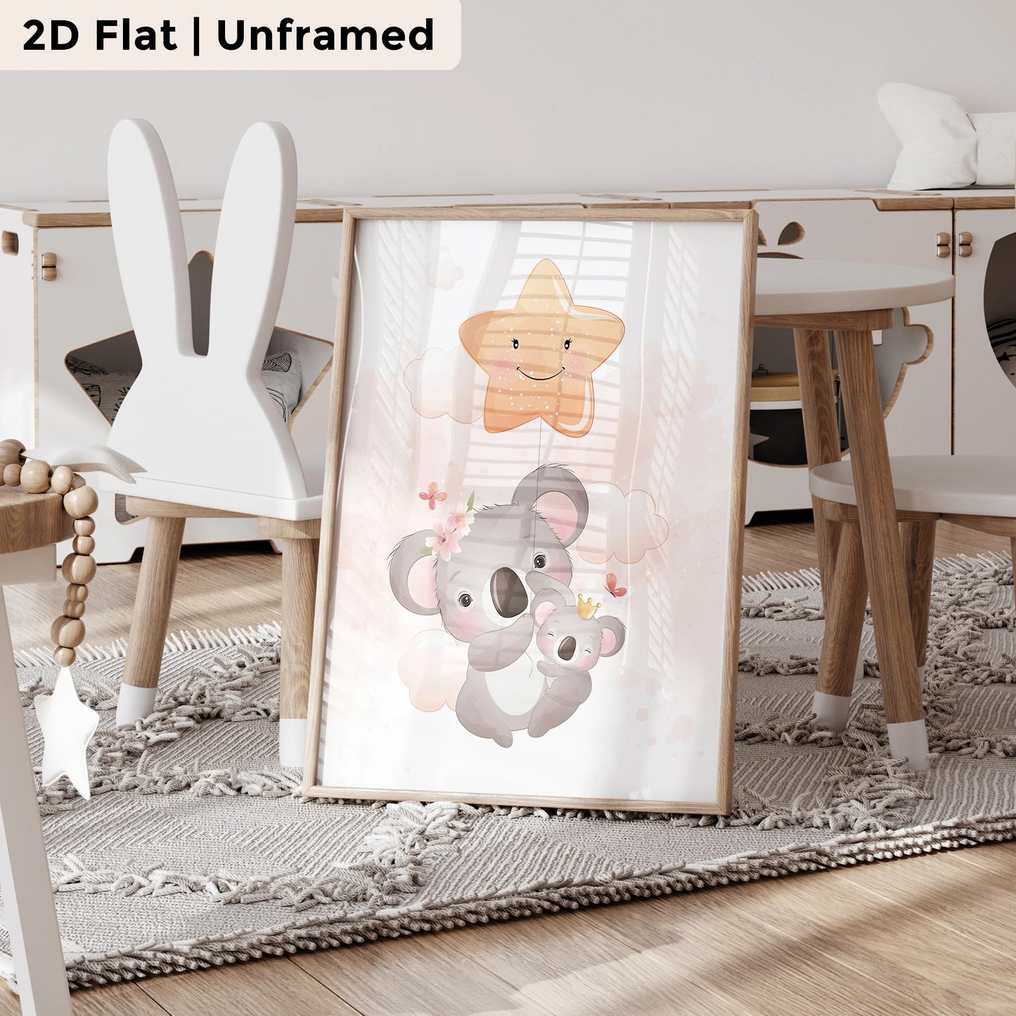3-Piece Koala Moon & Stars Canvas Wall Art Print Set