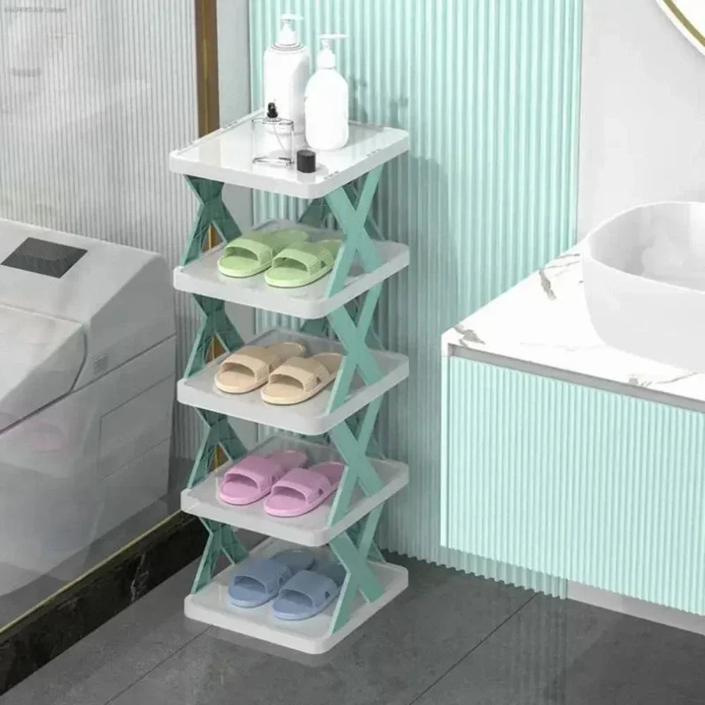 Stackable Folding Shoe Rack Organizer – Multi-Layer Shelf