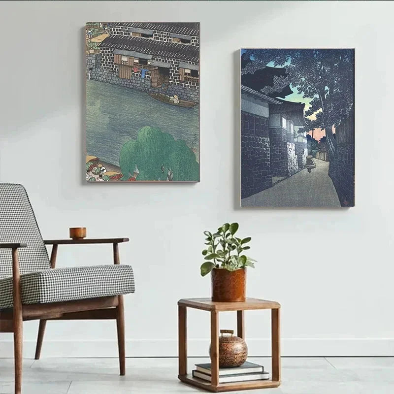 Kawase Hasui Artwork Posters and Prints Retro Japanese Landscapes Canvas Painting Wall Art Pictures for Room Office Home Decor Peaceful Pleasures Health and Wellness