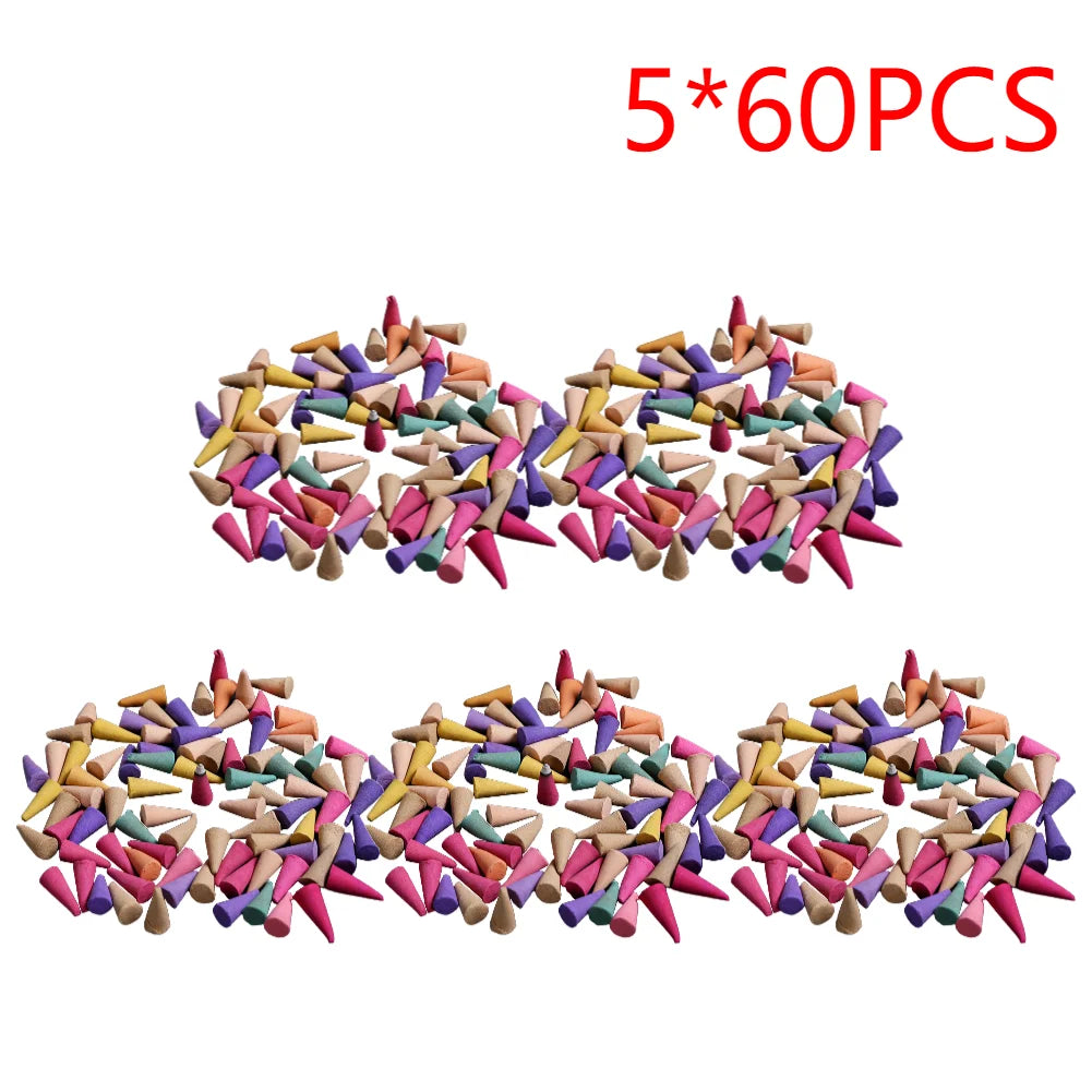 Scented Incense Cones Anxiety Relief Fragrance Incense Cones Natural Scents Granules Meditation Relaxation Sandalwood Cone Peaceful Pleasures Health and Wellness 300PCS
