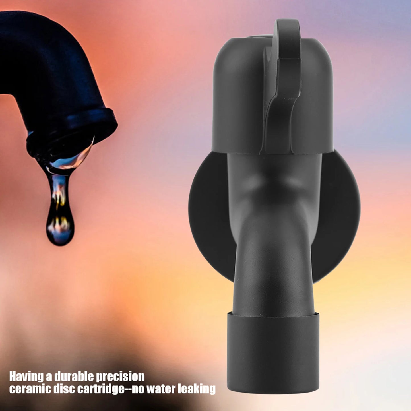 304 Stainless Steel Black Wall Mount Tap Garden Water Faucet for Bathroom Washing Machine Tap Stainless Steel Faucet Peaceful Pleasures Health and Wellness