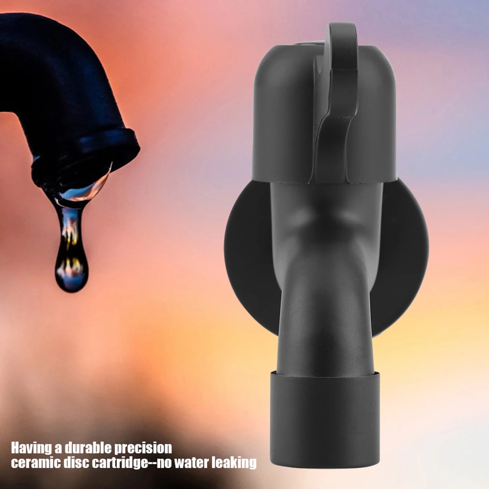 304 Stainless Steel Black Wall Mount Tap Garden Water Faucet for Bathroom Washing Machine Tap Stainless Steel Faucet Peaceful Pleasures Health and Wellness