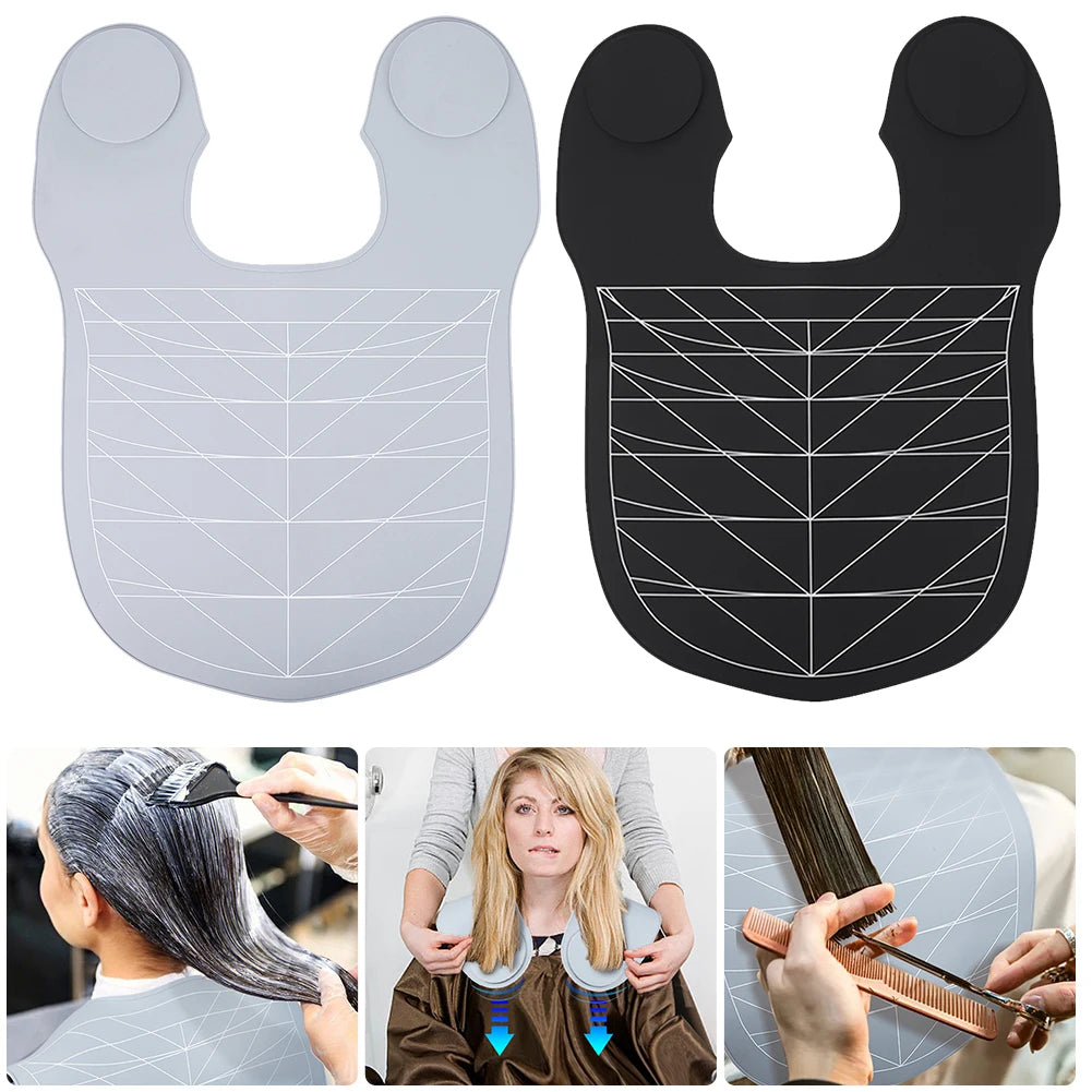 Silicone Hair Dye Collar Waterproof Cutting Cape with Guidelines Salon Hairdressing Hair Cutting Pad Weighted for Hair Stylist Peaceful Pleasures Health and Wellness