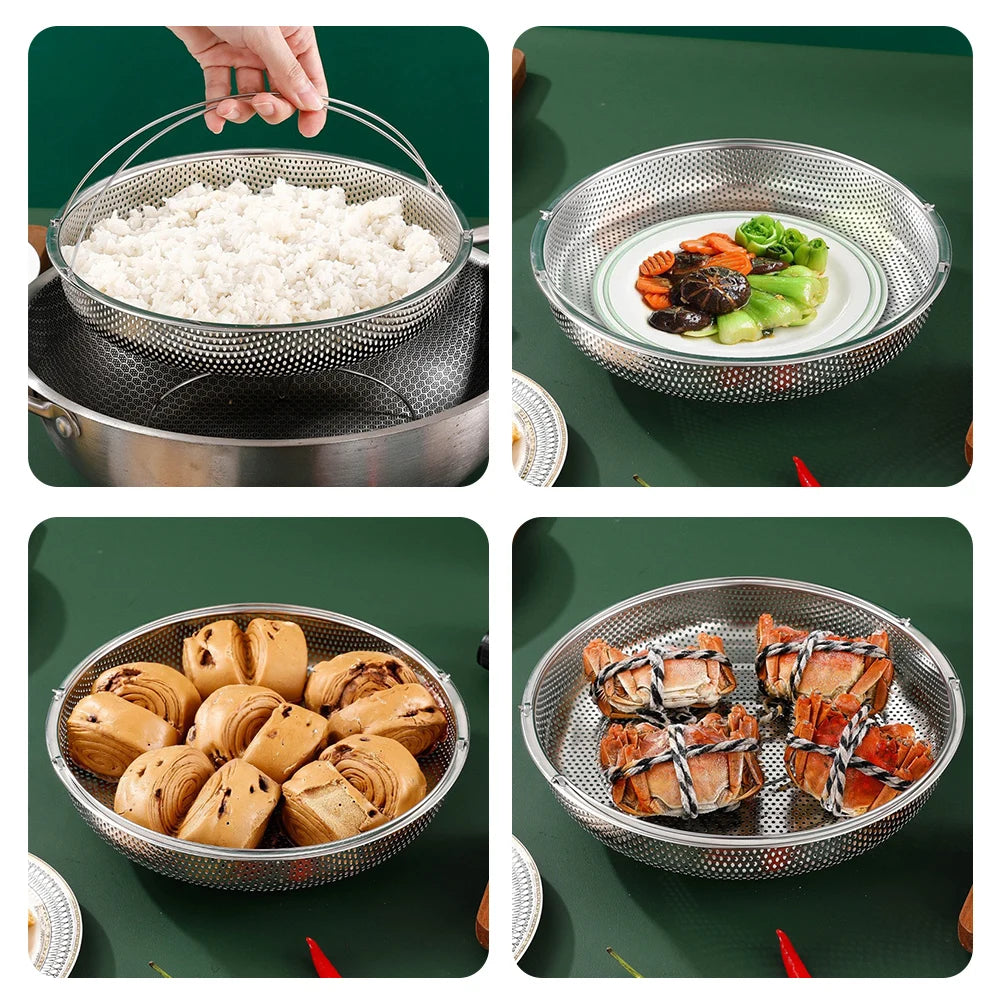 Stainless Steel Steaming Rack & Drain Basket | Multi-Use Steaming Rack Basket Peaceful Pleasures Health and Wellness