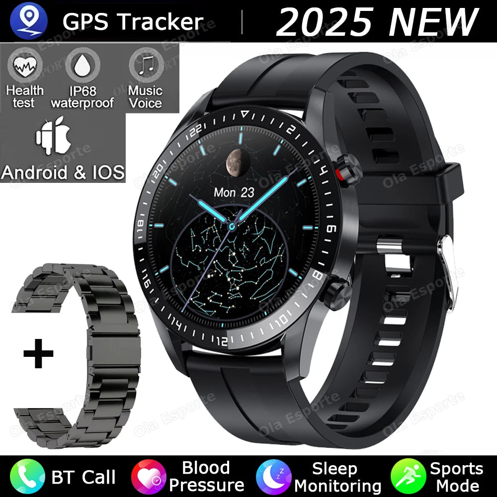 Sports Smart Watch Men Women HD Screen ECG+PPG Bluetooth Call GPS Tracker Heart Rate Monitor IP68 Waterproof Smartwatch HW12 Peaceful Pleasures Health and Wellness Bk22Szstrap