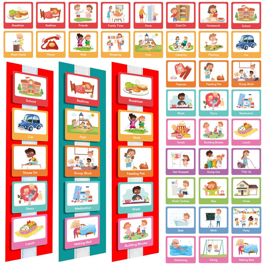 Bview Art Kids Visual Schedule Cards Non Verbal Communication Tool Peaceful Pleasures Health and Wellness 1 set