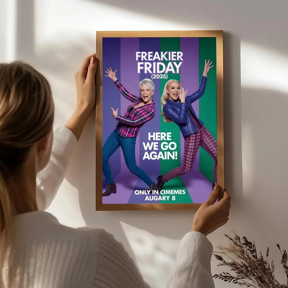 Movie F-Freaky Friday Poster HD Self Adhesive Waterproof Wall Art Ideal for Home Office Dorm Bedroom Great Gift Peaceful Pleasures Health and Wellness White4 15X20cmNoframe