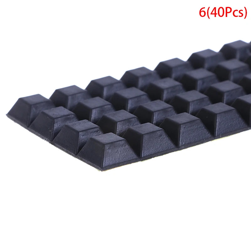 40-Pack Square Self-Adhesive Rubber Bumper Pads | Furniture Feet