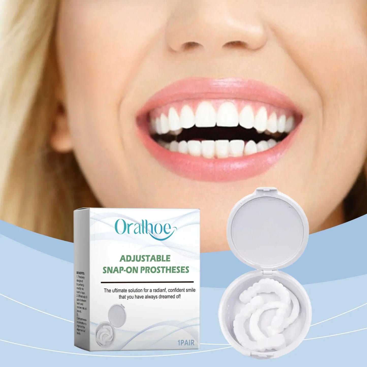 Snap-On Teeth Veneers – Adjustable Adult Fake Tooth Set