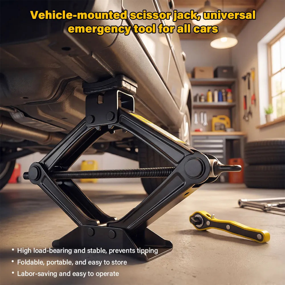2.5T -1.5T car jacks 2 in 1 Manual Lift Jack Car Repair Tool Lifting Tool with Labor-saving Ratchet Wrench Foldable Jack for Car Peaceful Pleasures Health and Wellness
