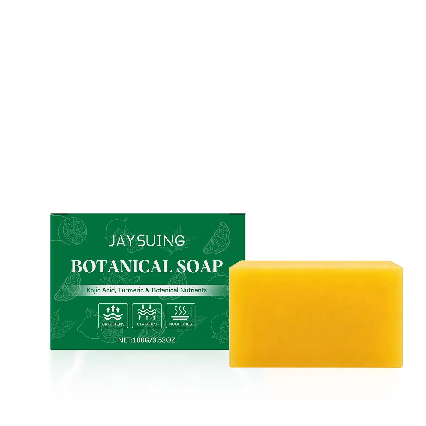 Jaysuing Botanical Soap Deeply Cleanse Skin Remove Dirt Moisturize Dry Skin Gentle Exfoliate Daily Body Wash Turmeric Body Soap Peaceful Pleasures Health and Wellness 100g Boxed
