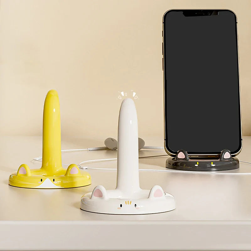Cartoon Cat Phone Holder – Cute Desktop Stand & Desk Decor