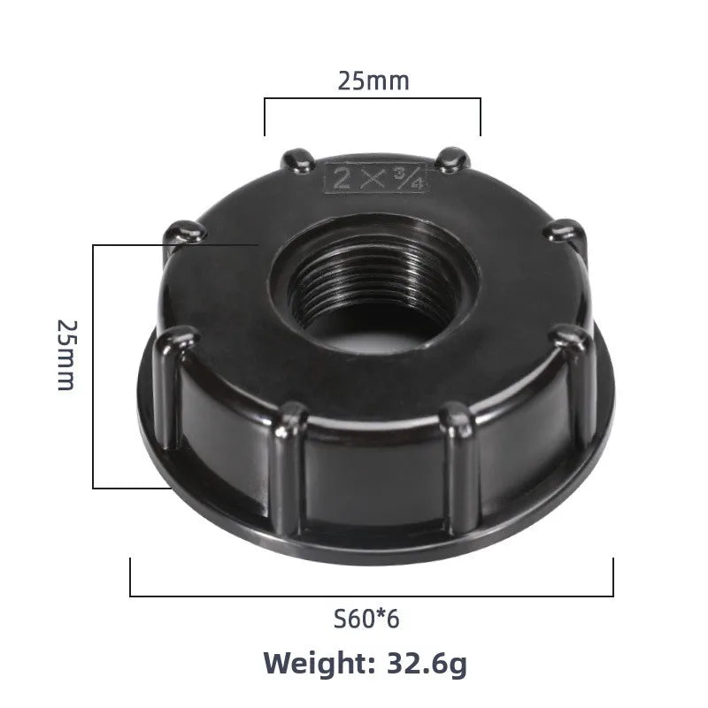 IBC Tank Adapter S60x6 Female Thread to 1/2", 3/4" or 1" Fitting