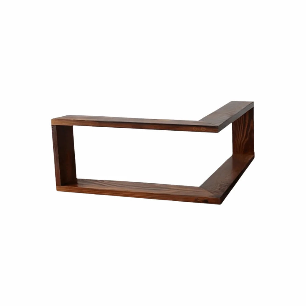 90° Corner Floating Wall Shelf – Bamboo Wood Display Storage