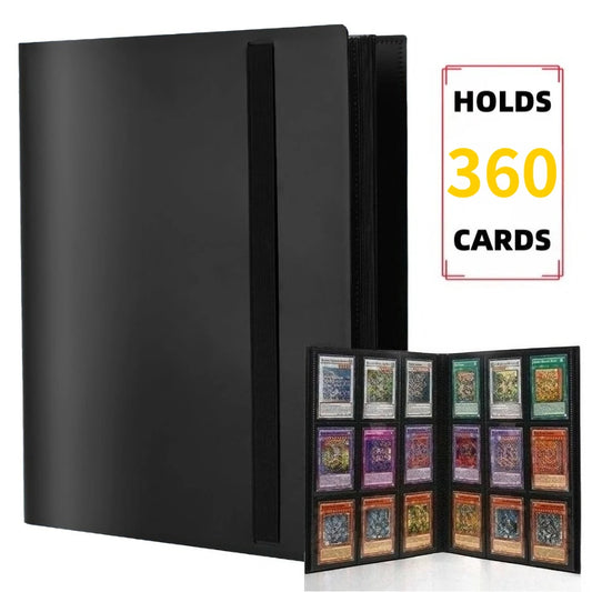 9-Pocket Trading Card Binder – 360-Card Side-Loading Album Trading Card Binder Peaceful Pleasures Health and Wellness Black