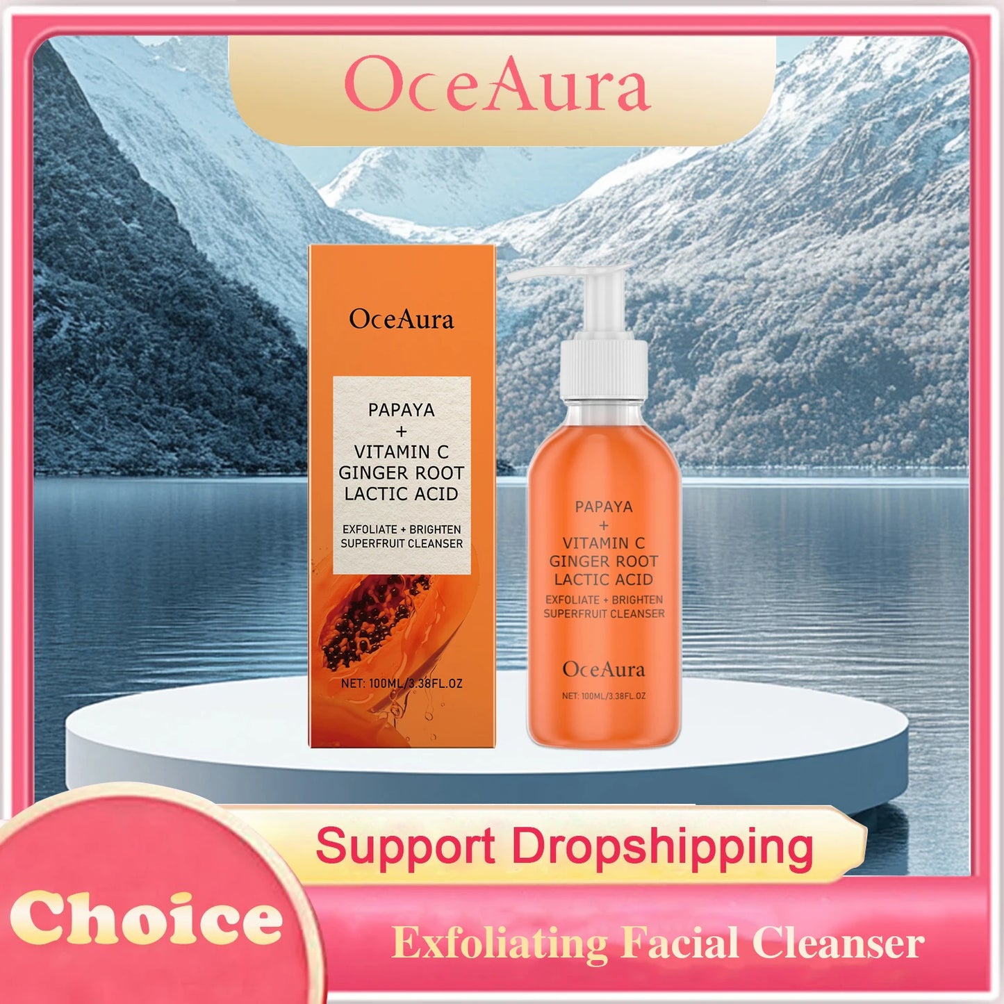 Papaya Exfoliating Facial Cleanser Brighten Skin Tone Shrink Pores Oil Control Rejuvenation Smoothing Deep Cleansing Face Wash Peaceful Pleasures Health and Wellness